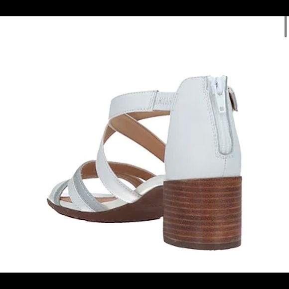 GEOX women’s leather sandals sz. 8.5 NWB white - Picture 3 of 4